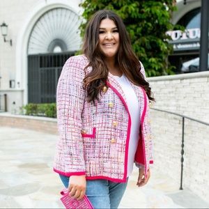 Halogen x Atlantic Pacific Tweed Blazer Chanel Style Blazer